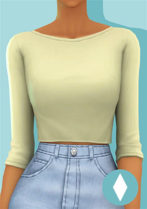 Simcelebrity00 — Cropped Sleeves Shirt Bgc Maxis Match Top 12 Ea In
