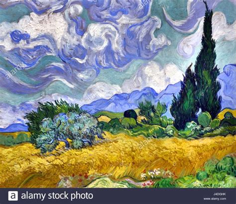 A Wheatfield With Cypresses Vincent Van Gogh Dutch The