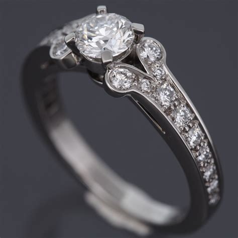 French jewellery maker cartier designed a breathtaking collection of engagement and wedding rings. CARTIER PLATINUM 950 BALLERINE SOLITAIRE 0.57 CT DIAMOND RING WITH GIA REPORT 55