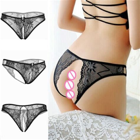 6 Pack Women S Lace Floral Panties Crotchless Underwear Thongs Lingerie