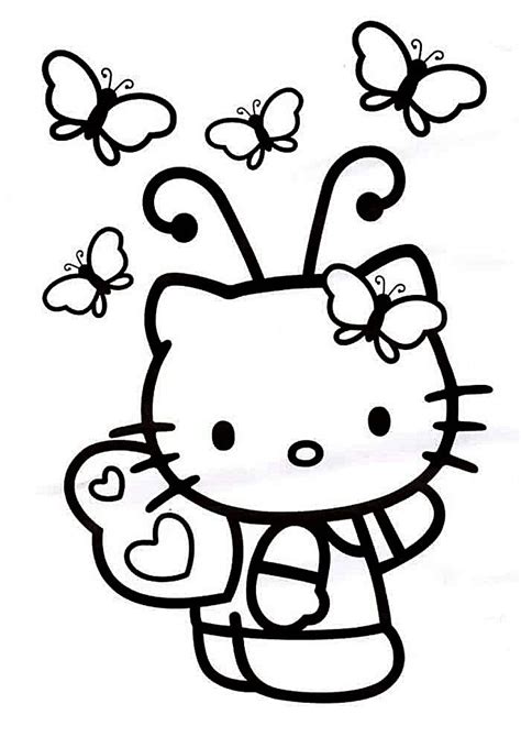 Easy Hello Kitty Coloring Pages Coloring Pages