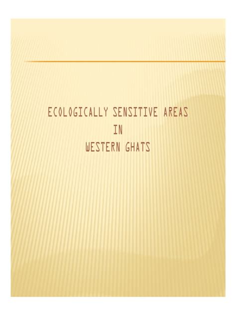 Ecologically Sensitive Areas In Western Ghats Pdf Ecological