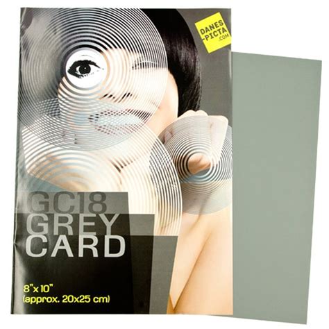 A gray card is a middle gray reference, typically used together with a reflective light meter, as a way to produce consistent image exposure and/or color in video production, film and photography. Grey card 18%, matt surface, perfect neutrality, 18% reflectancy. 1mm thick cardboard chart 8X10 ...