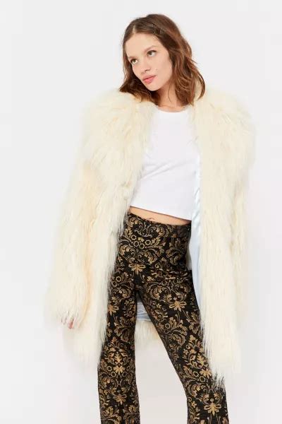 Uo Shaggy Faux Fur Coat Urban Outfitters