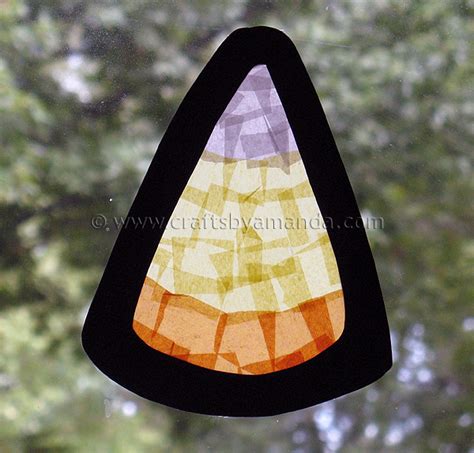 Make Faux Stained Glass Candy Corn Dollar Store Crafts