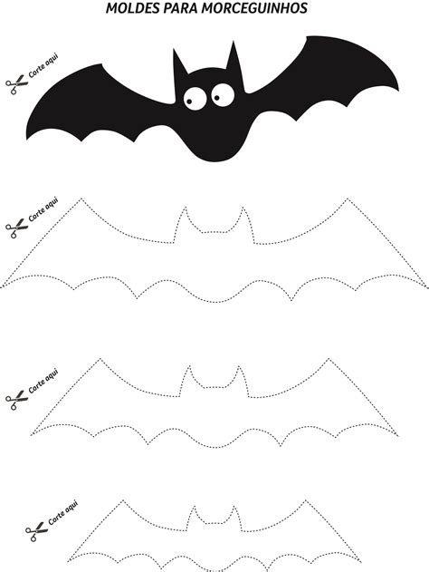 Molde de Morcego Grátis para Imprimir Perfeitos para EVA e Feltro Molde morcego Boo