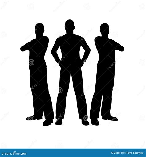 Silueta De Tres Hombres Ilustración Del Vector Ilustración De Standing