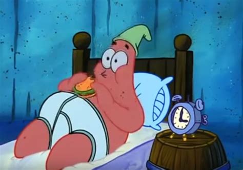Patrick Eating A Krabby Patty Funny Pictures Spongebob