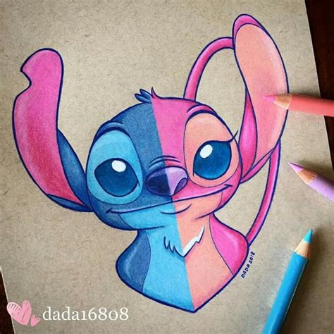 How to draw stitch step by step disney characters cartoons. Stitch & Angel | Disney art drawings, Stitch drawing, Cute ...