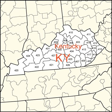 Kentucky Zip Code Map Printable