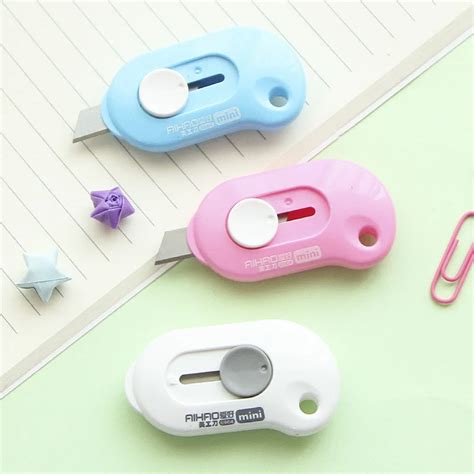 Cute Solid Color Mini Portable Utility Knife Paper Cutter Cutting Paper