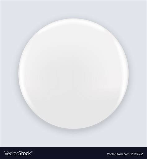 White Blank Pin Button Badge Isolated On Vector Image