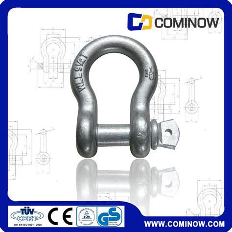 G209 Screw Pin Anchor Shackle Us Type Drop Forged Galvanized Bow Shackle Alloy Chain Shackle