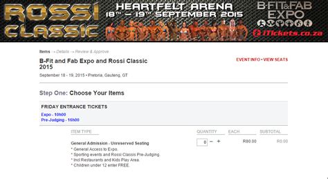 event pages itickets
