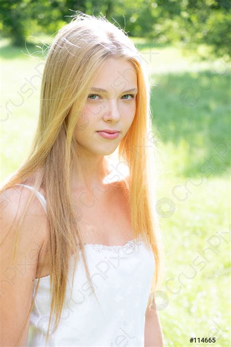 Portrait Of A Beautiful Young Summer Girl Beautiful Blonde Woman