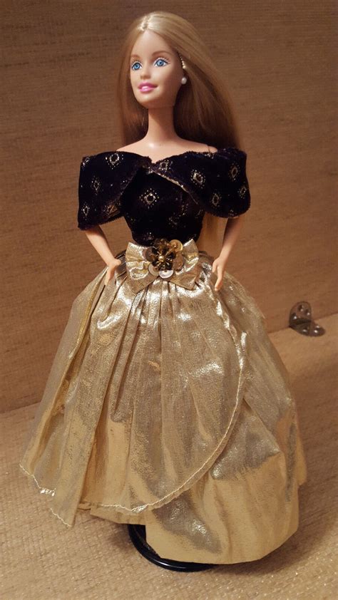 barbie doll gold and black off the shoulders gala dress deboxed ebay