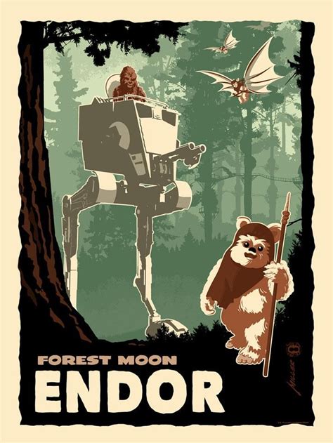 Destination Endor By Brian Miller Star Wars Dark Ink Illustrations De Star Wars Fond D