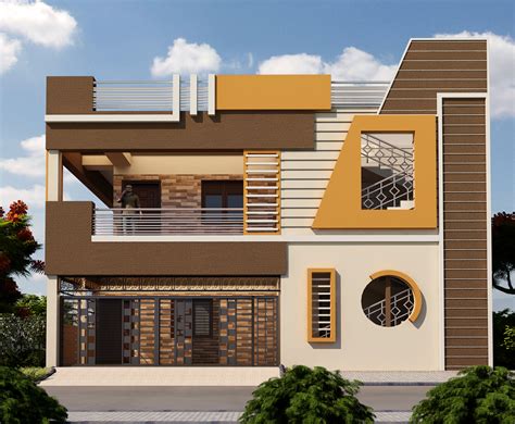 Small Home Exterior Design 3d View On Behance