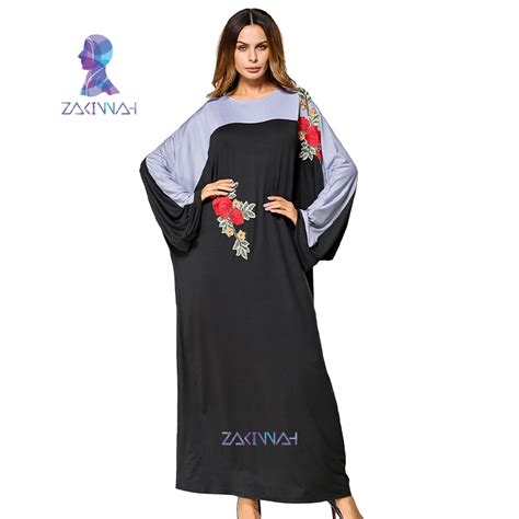 New Arrival Adult Musulmane Turkish Abaya Muslim Women Dress Loose Embroidered Plus Size Middle