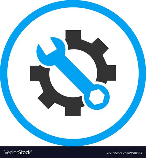 System Setup Flat Rounded Icon Royalty Free Vector Image
