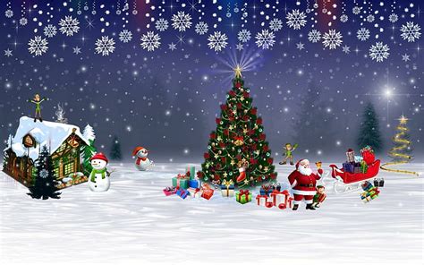 Hd Wallpaper Christmas ~ On Its Way ~ Snowman Trees Ts