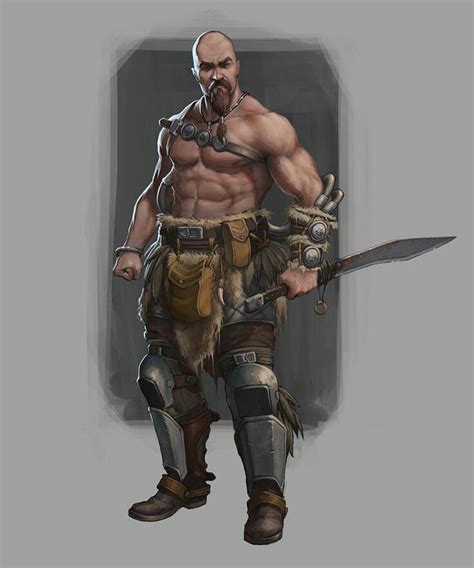 Human Barbarian Pathfinder Pfrpg Dnd Dandd D20 Fantasy Character Art