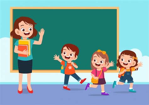 Happy Cute Kids Go Home From School Free Vector Download 2020