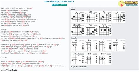 Chord Love The Way You Lie Part 2 Tab Song Lyric Sheet Guitar