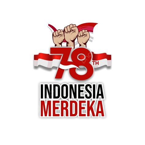 Hut Ri Official Logo On Indonesia Independence Day With Flag