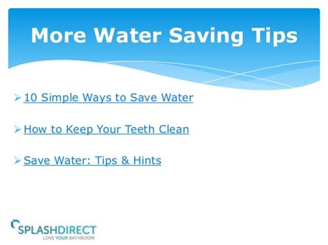 10 Simple Ways To Save Water