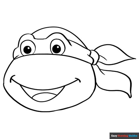 Teenage Mutant Ninja Turtle Face Coloring Page | Easy Drawing Guides