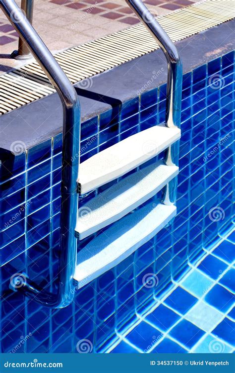 Swimming Stair Stock Photo Image Of Beautiful Silver 34537150