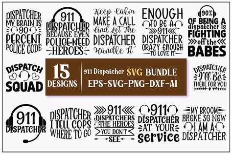 911 Dispatcher SVG Designs Bundle Graphic by Print Ready Store