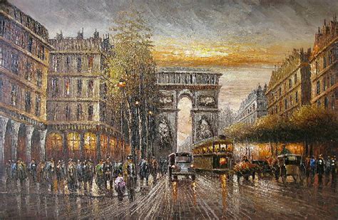 France Cityscape Oil Painting Swpr18 Painting By Mark Pixels