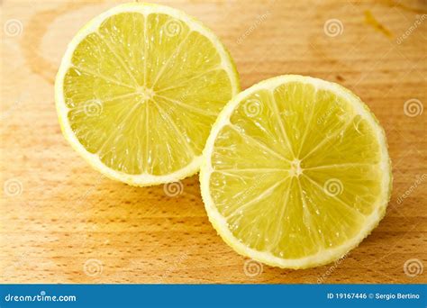 Two Yellow Lemon Halves Stock Photo Image Of Halves 19167446