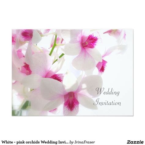 White Pink Orchids Wedding Invitation Orchid Wedding Invitations