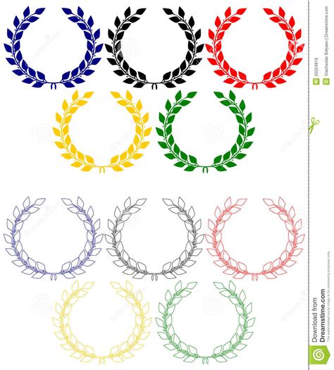 Olympic Rings From Laurel Wreaths Royalty Free Stock Images Image