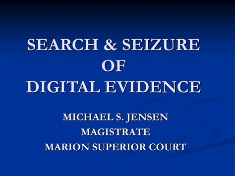 Ppt Search And Seizure Of Digital Evidence Powerpoint Presentation Id