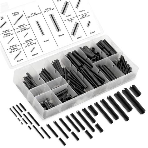 Neiko 50412a Roll Pin Assortment Set With Storage Case Spring Steel