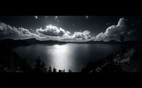 Tons of awesome black and white hd wallpapers to download for free. lake, Landscape, Clouds, Black, White Wallpapers HD ...