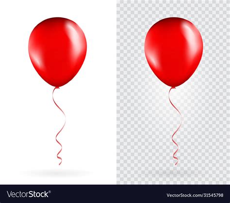 Set Red Balloons On Transparent White Royalty Free Vector