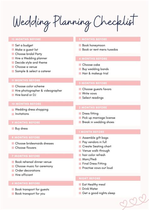 Wedding Planning Checklist Etsy