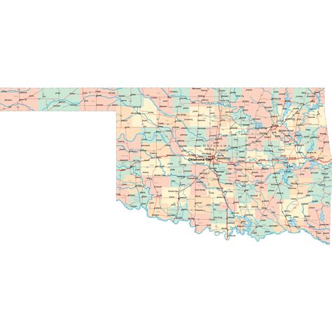 State Map Of Oklahoma With Highways Map