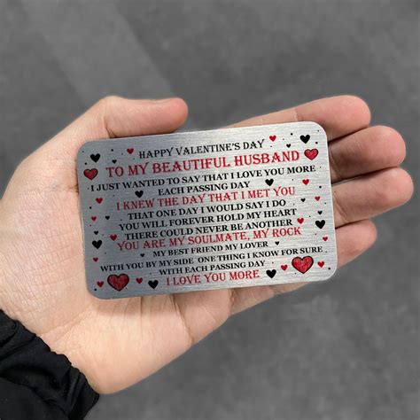 Valentine's day comes once in a year that u have a special day to make your loved ones feel special. Valentines Day Gift For Husband Wallet Card Insert Husband ...