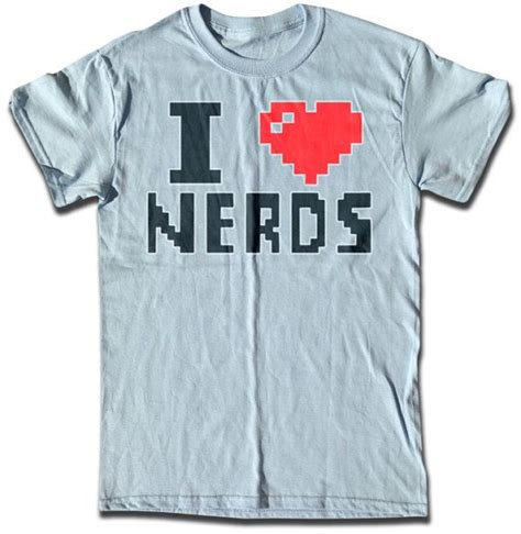 I Love Nerds T Shirt Retro Graphic Tees Funny Geek I Heart Nerds