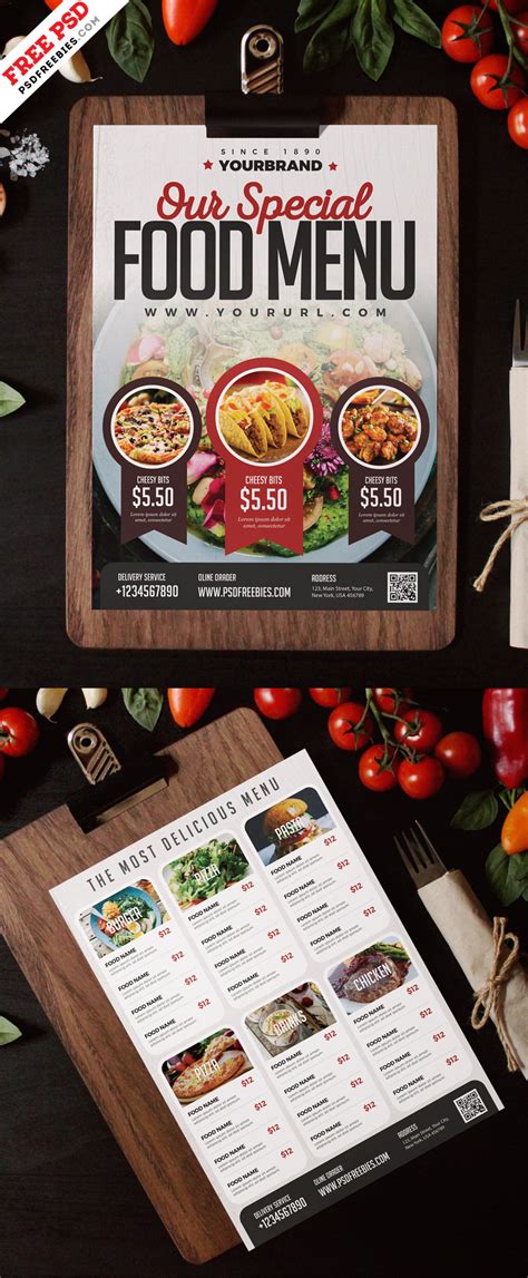 Restaurant Food Menu Card Design Psd On Behance