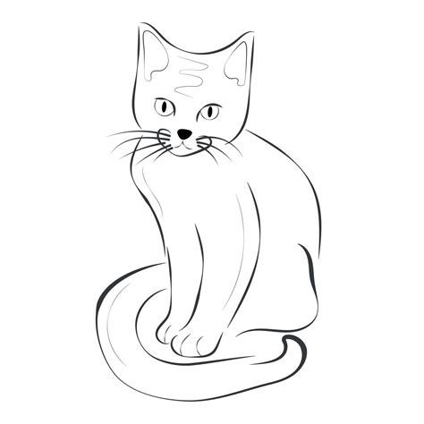 Hand Drawn Cat Sketch Line Art Pencil Art Vector Art At Vecteezy