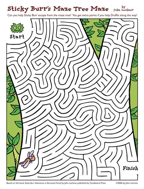 Sticky Burr Maze Tree Maze Mazes For Kids Maze Maze Worksheet