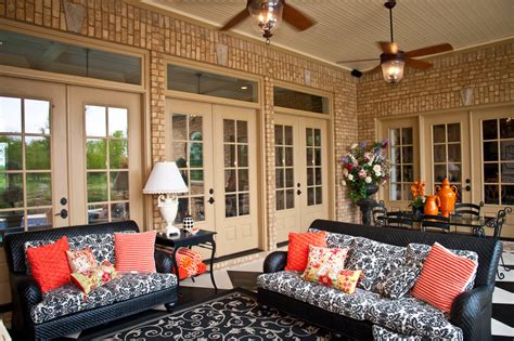 Covered patios don't have to mean you miss out on the sunshine above. Inspired loveseat covers in Patio Traditional with ...