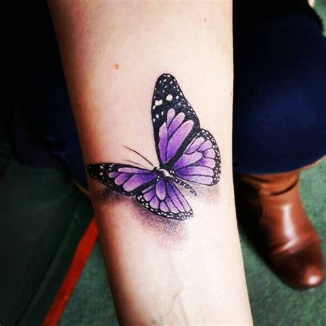 Maybe you would like to learn more about one of these? Purple butterfly tattoo on inner arm | Purple butterfly ...